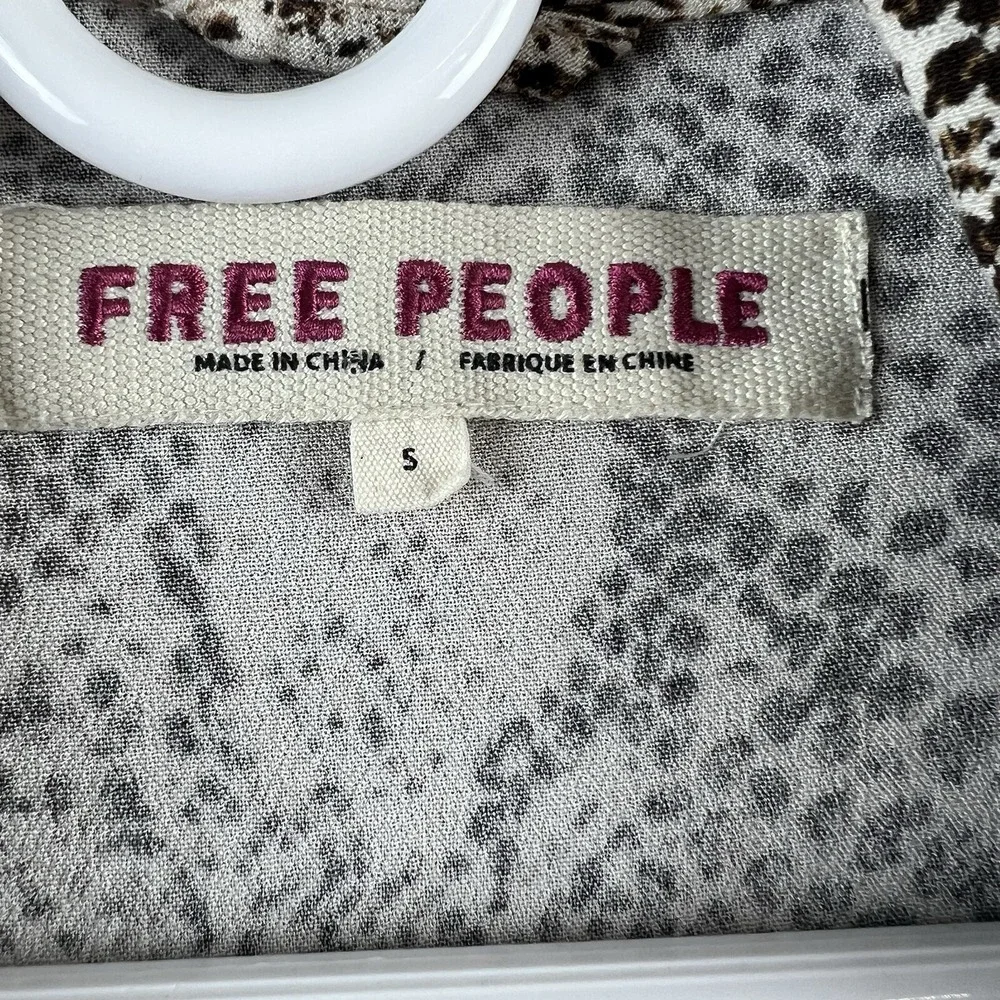Free People Womens Kimono‎  Wild Nights Snake Animal Print Long Duster Small